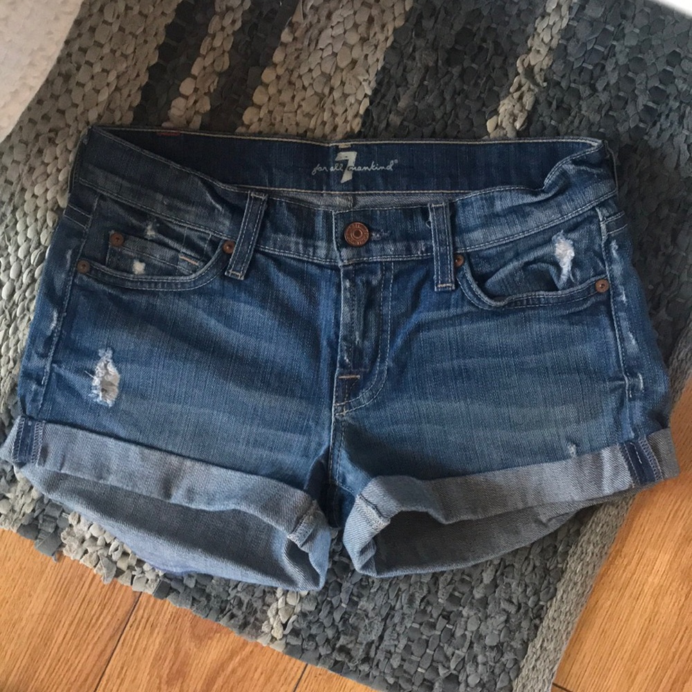 7 for All Mankind Classic Cuffed Jean Shorts